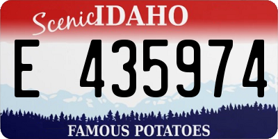 ID license plate E435974