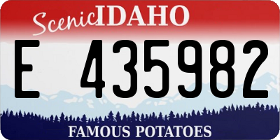 ID license plate E435982
