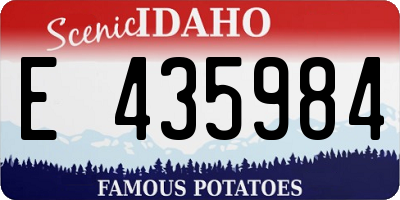 ID license plate E435984