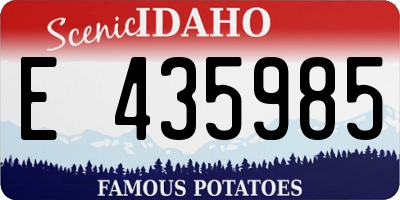 ID license plate E435985