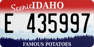 ID license plate E435997