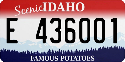 ID license plate E436001