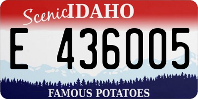 ID license plate E436005