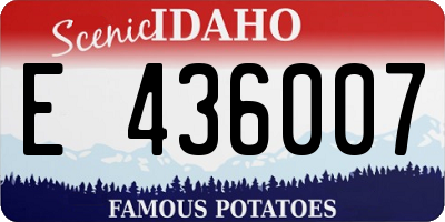ID license plate E436007