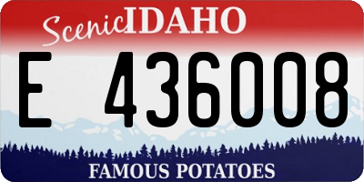 ID license plate E436008