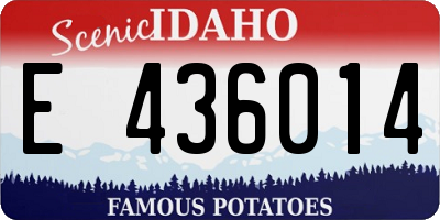 ID license plate E436014