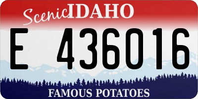 ID license plate E436016