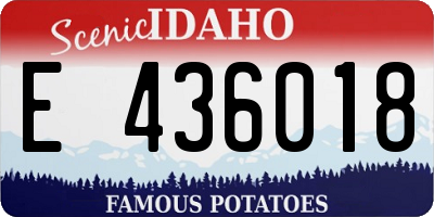 ID license plate E436018
