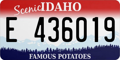 ID license plate E436019