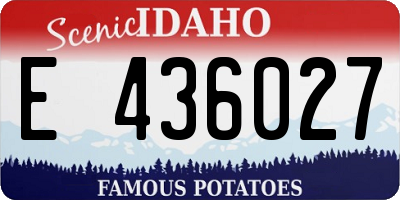 ID license plate E436027