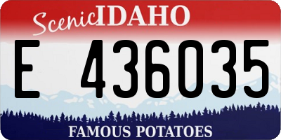 ID license plate E436035