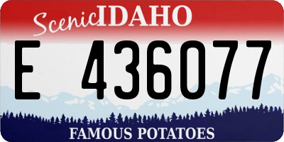 ID license plate E436077