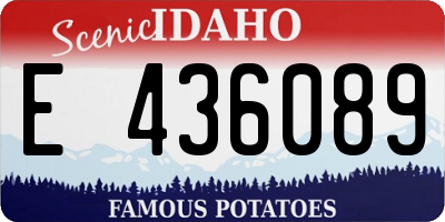 ID license plate E436089