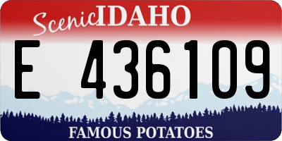 ID license plate E436109