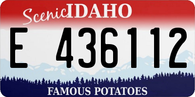 ID license plate E436112