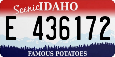 ID license plate E436172