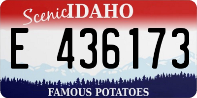 ID license plate E436173