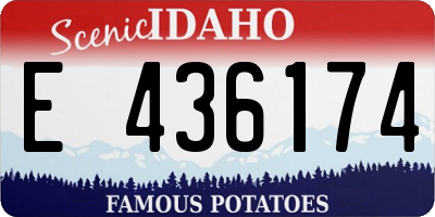 ID license plate E436174