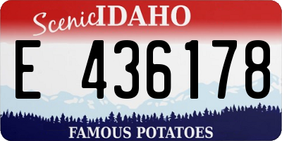 ID license plate E436178