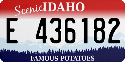 ID license plate E436182