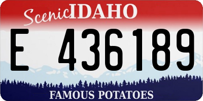 ID license plate E436189