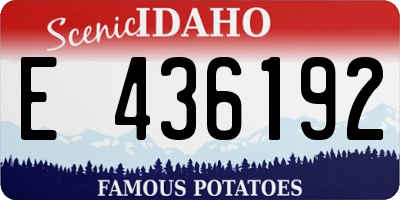 ID license plate E436192