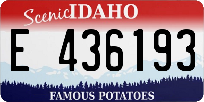 ID license plate E436193