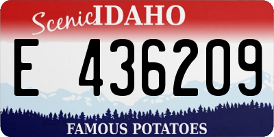 ID license plate E436209