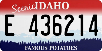 ID license plate E436214
