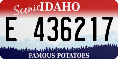 ID license plate E436217