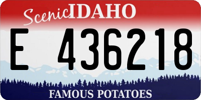 ID license plate E436218