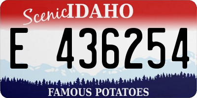ID license plate E436254