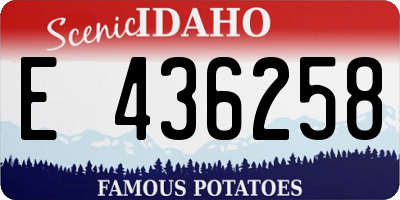 ID license plate E436258