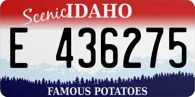 ID license plate E436275