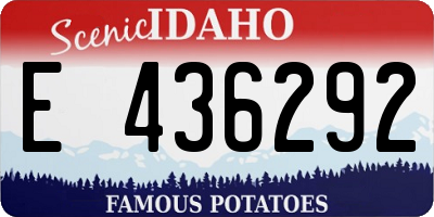ID license plate E436292