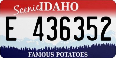ID license plate E436352