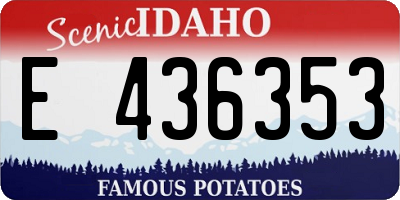 ID license plate E436353