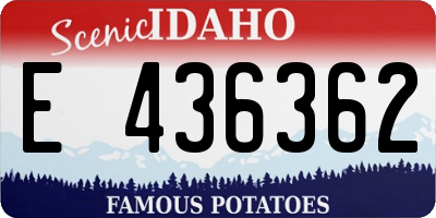 ID license plate E436362