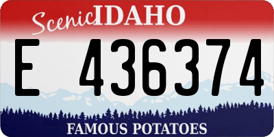 ID license plate E436374