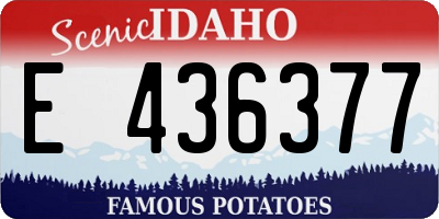 ID license plate E436377