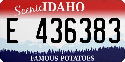 ID license plate E436383