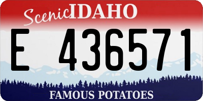 ID license plate E436571