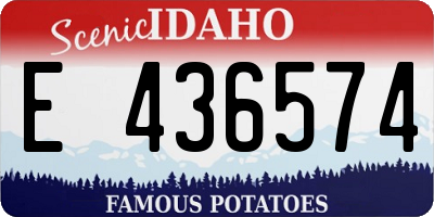 ID license plate E436574