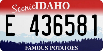 ID license plate E436581