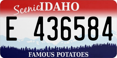 ID license plate E436584