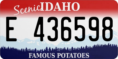 ID license plate E436598
