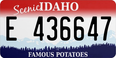 ID license plate E436647