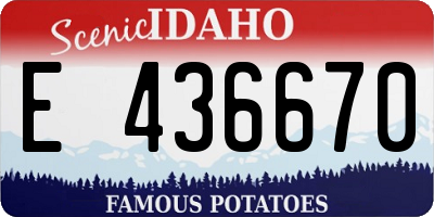 ID license plate E436670