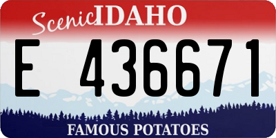 ID license plate E436671