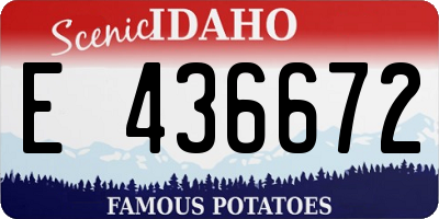 ID license plate E436672